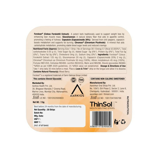 HealthAid Lean & Tirm ThiSolves Oral Strips - Distacart