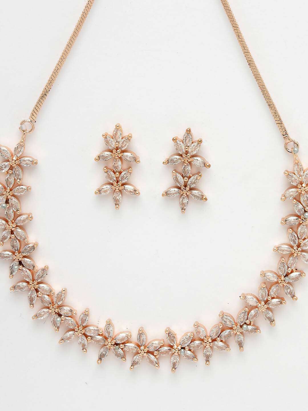 NVR Women Gold Plated Cz Stone Handcrafted Jewellery Set - Grab2buy