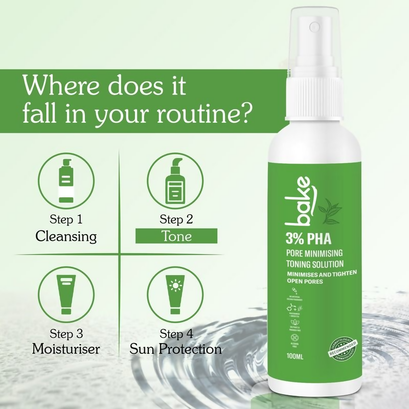 Bake 3% Pha Pore Minimising Toner With Gluconolactone & Niacinamide For Open Pores & Acne  Grab2Buy Bake Grab2Buy