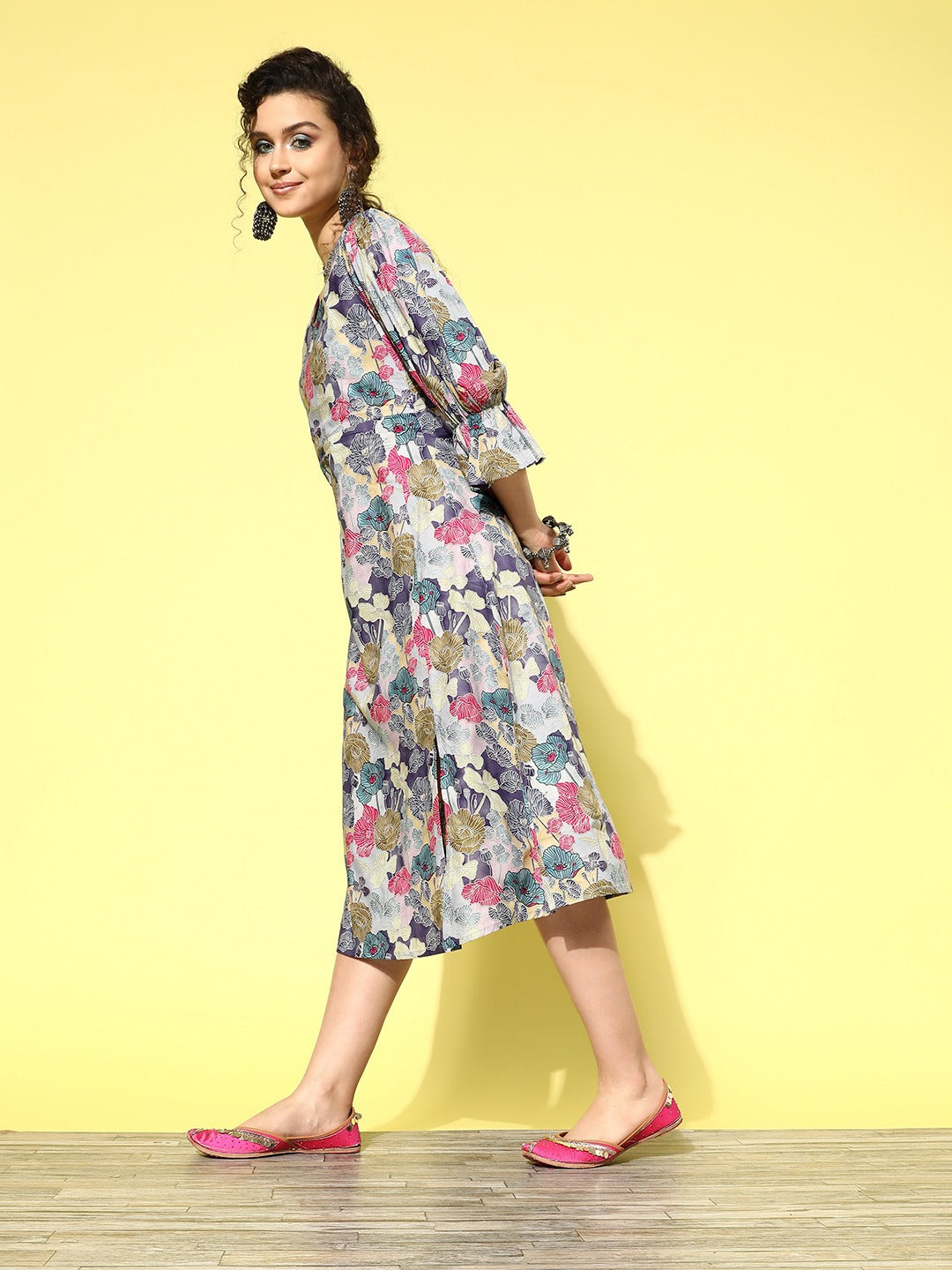 Yufta Ethnic Motifs Midi Dress  Grab2Buy Yufta Grab2Buy