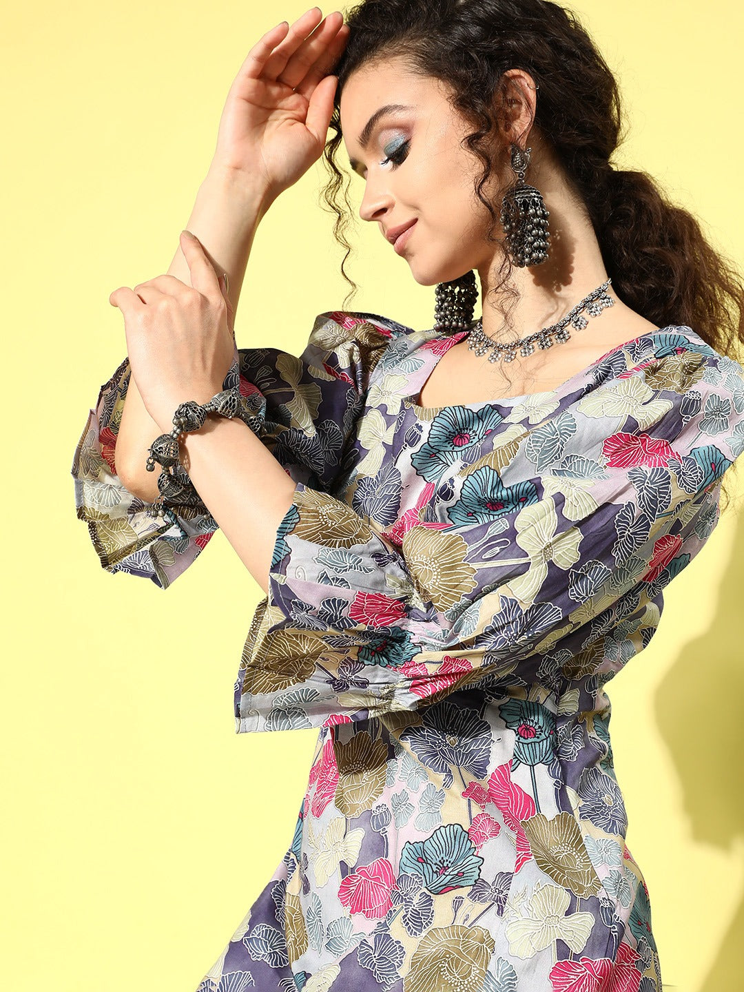 Yufta Ethnic Motifs Midi Dress  Grab2Buy Yufta Grab2Buy