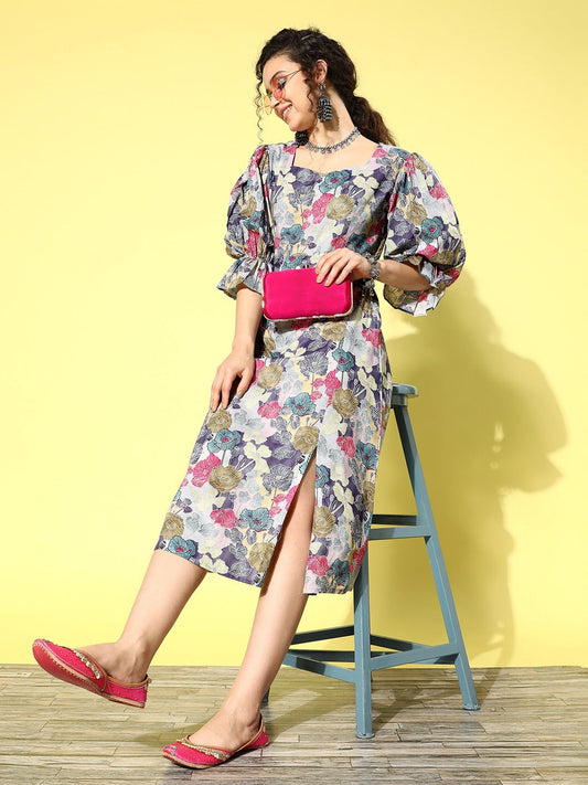 Yufta Ethnic Motifs Midi Dress  Grab2Buy Yufta Grab2Buy