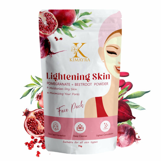 Kimayra Pomegranate + Beetroot Face Pack Powder For Brighter Skin Tone, Helps In Anti – Ageing & Natural Pink Blush 