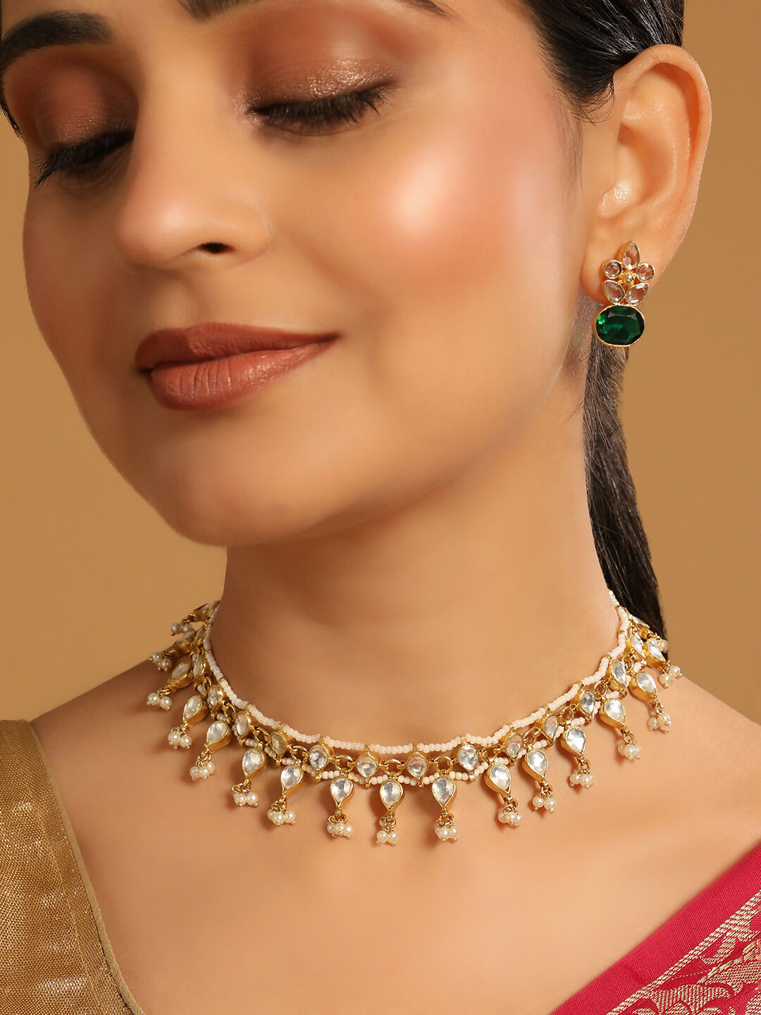 Nuyug 22K Gold Plated Regal Kundan & Pearl Matha Patti | Grab2Buy