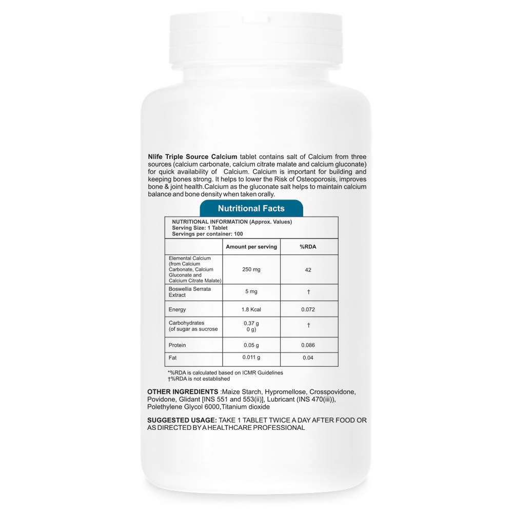 NLife Triple Source Calcium Tablets 