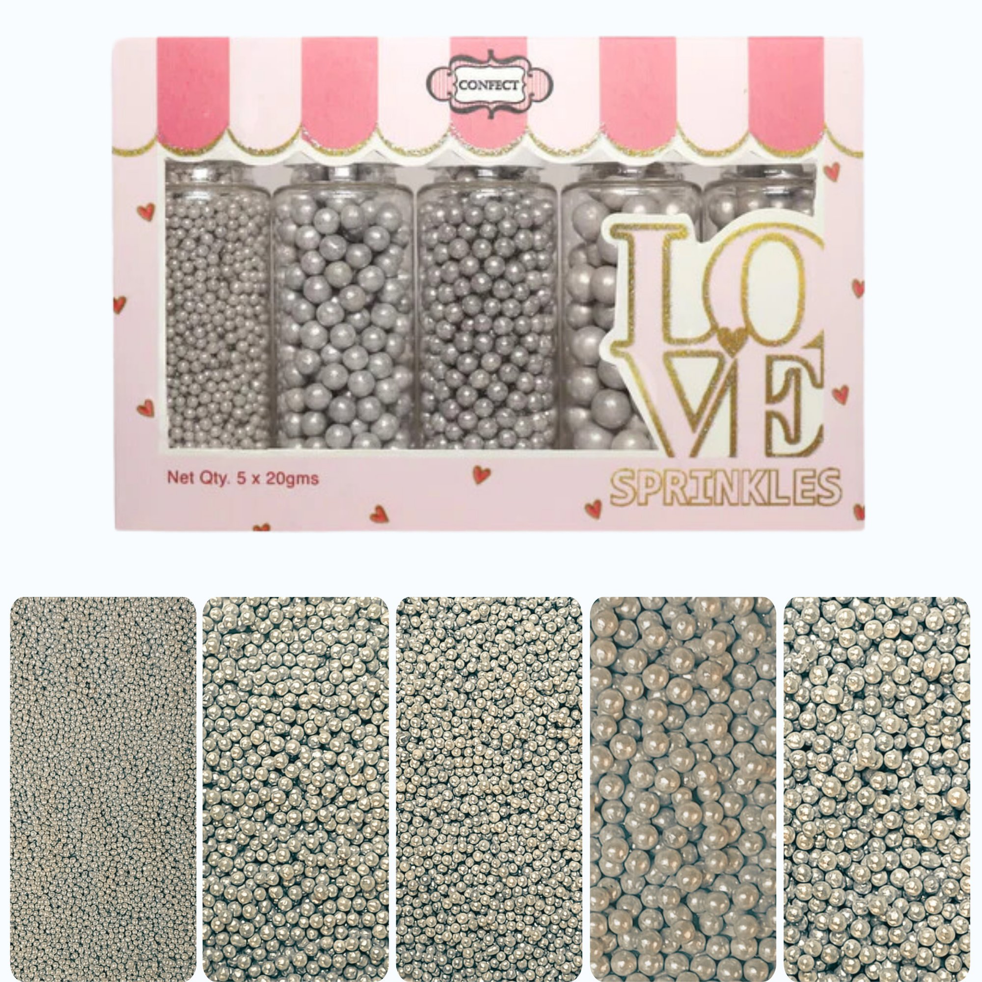 Confect Shimmering Sliver Disco Balls Assorted Sprinkles (DB-11)
