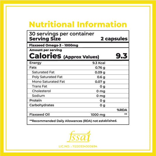 Boldfit Flaxseed Omega-3 1000mg Capsules - Grab2buy
