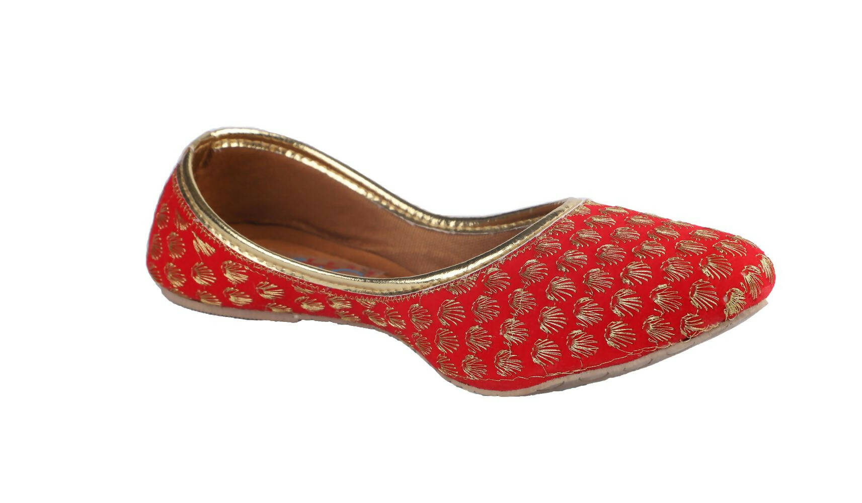 Tiny Bugs Girls Sequin Detailing Ethnic Juttis - Red  Grab2Buy Tiny Bugs Grab2Buy