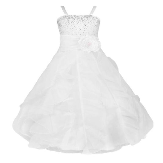 Asmaani Baby Girl's White Colour Satin A-Line Maxi Full Length Dress (AS-DRESS_22087) - Grab2buy