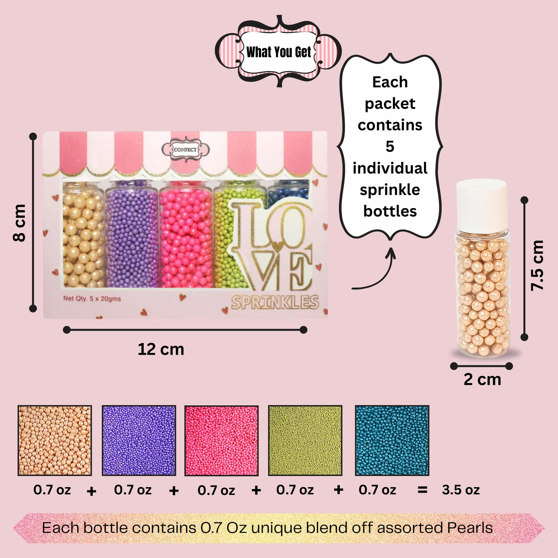 Confect Tropical Treat Disco Balls Assorted Sprinkles (DB-02)