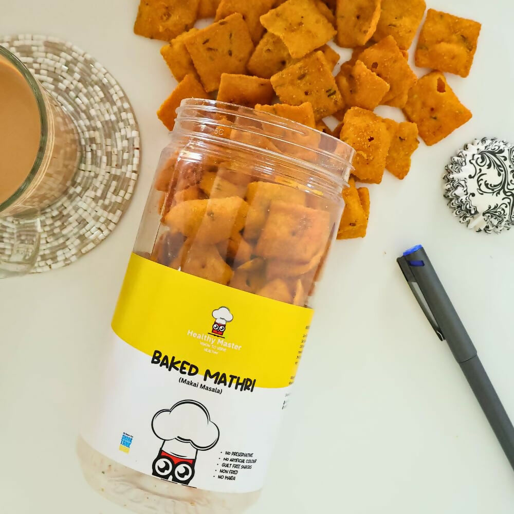 Healthy Master Baked Makai Masala Mathri Healthy Namkeen Snacks 