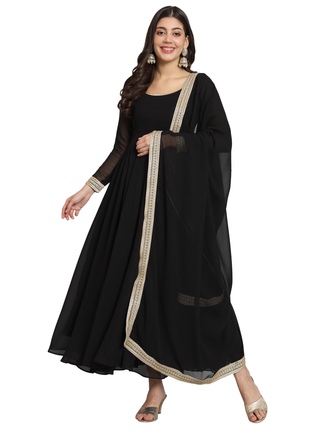 Fab Fashion Black Gota Anarkali Set