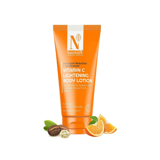 NutriGlow Advanced Organics Vitamin C Lightening Deep Moisture, Brightening Body Lotion - Grab2buy