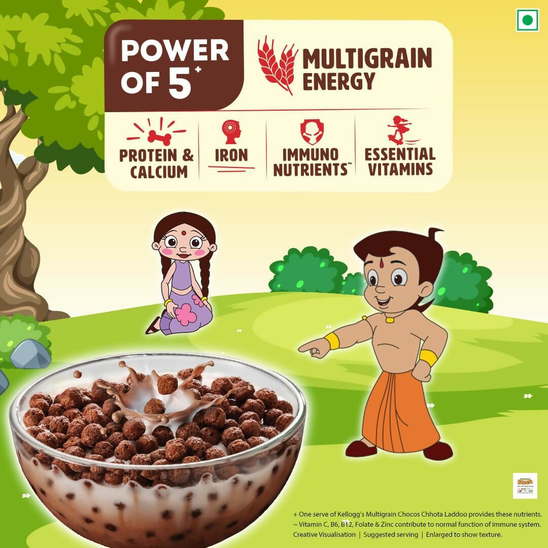 Kellogg's Multigrain Chocos Chotta Ladoo, Breakfast Cereal for Kids 