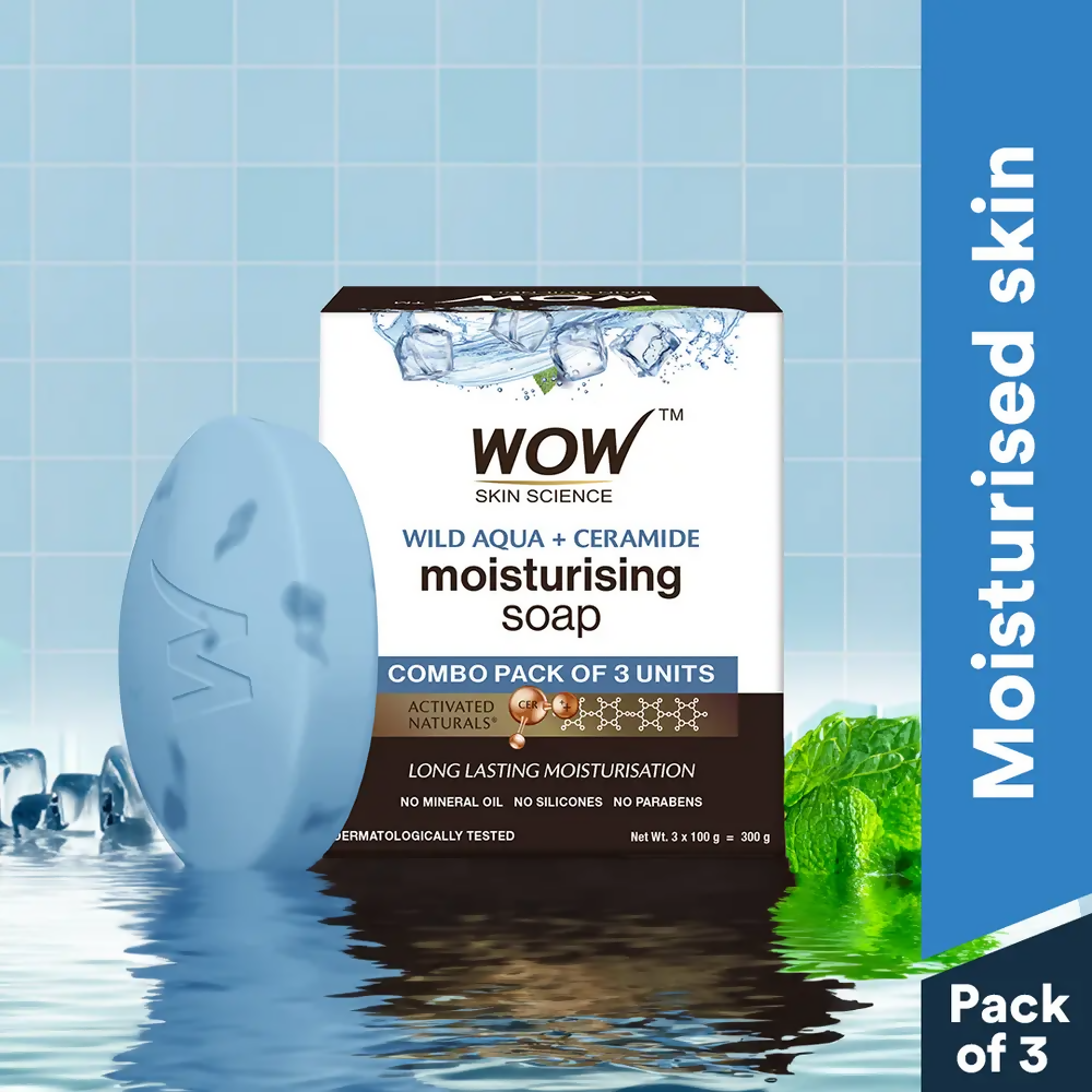 Wow Skin Science Wild Aqua & Ceramide Moisturizing Soap – Cooling, Hydrating & Skin Nourishing for All Skin Types  Grab2Buy Wow Skin Science Grab2Buy