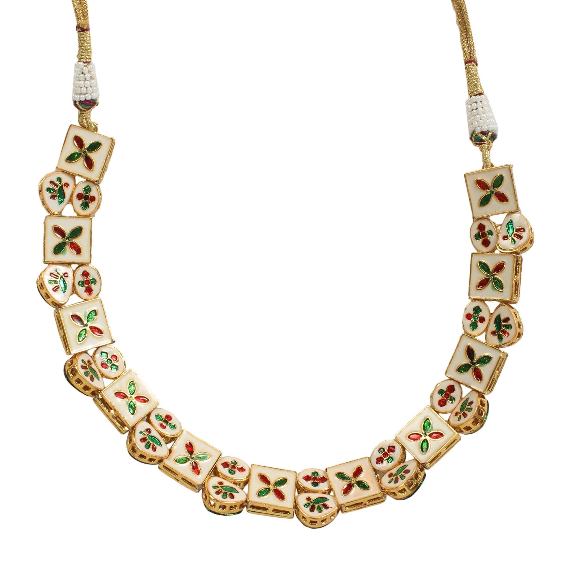 Peryl Women Kundan Necklace With Earrings(2 Pc Set) - Grab2buy