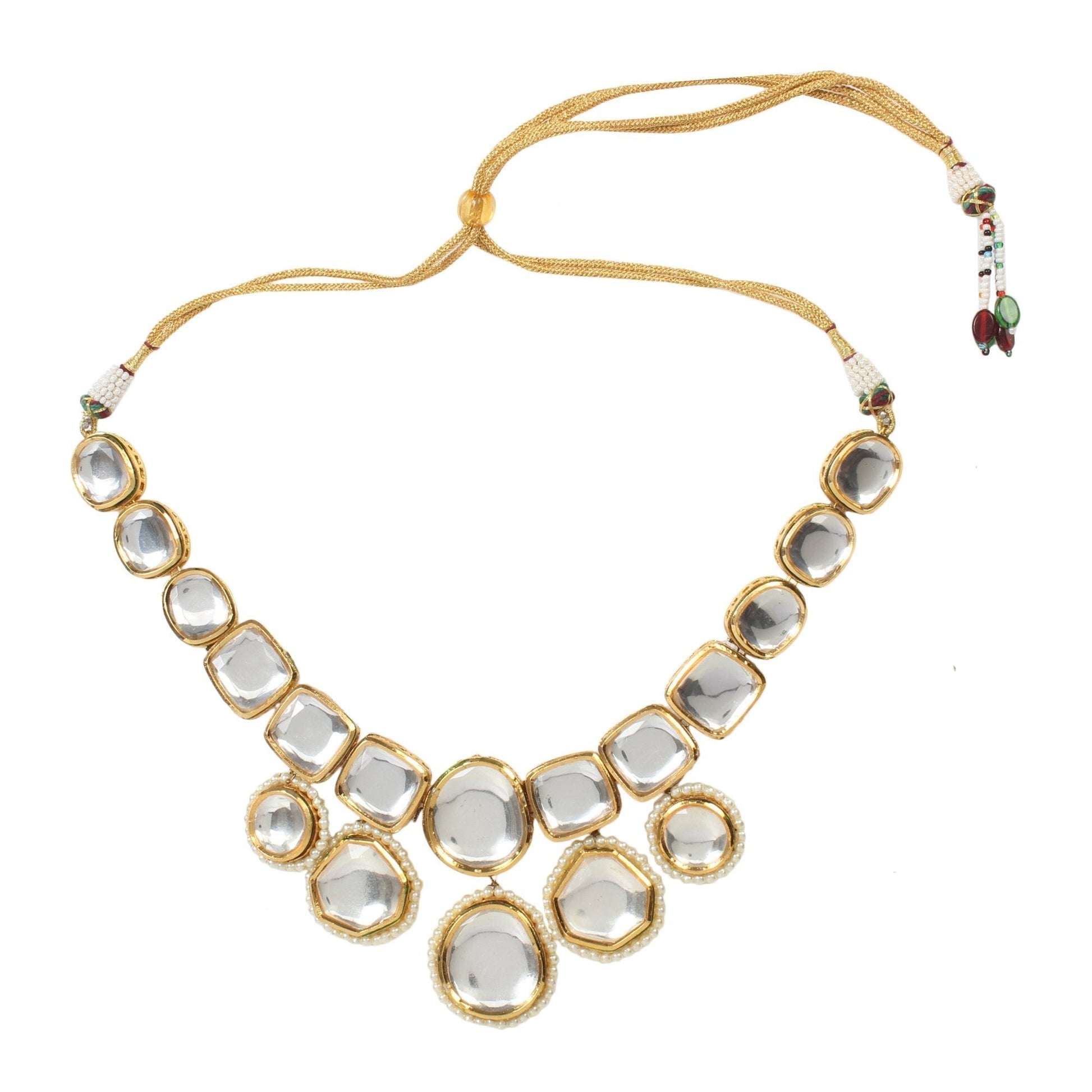 Peryl Women's Kundan Inspired Necklace With Earrings - Grab2buy