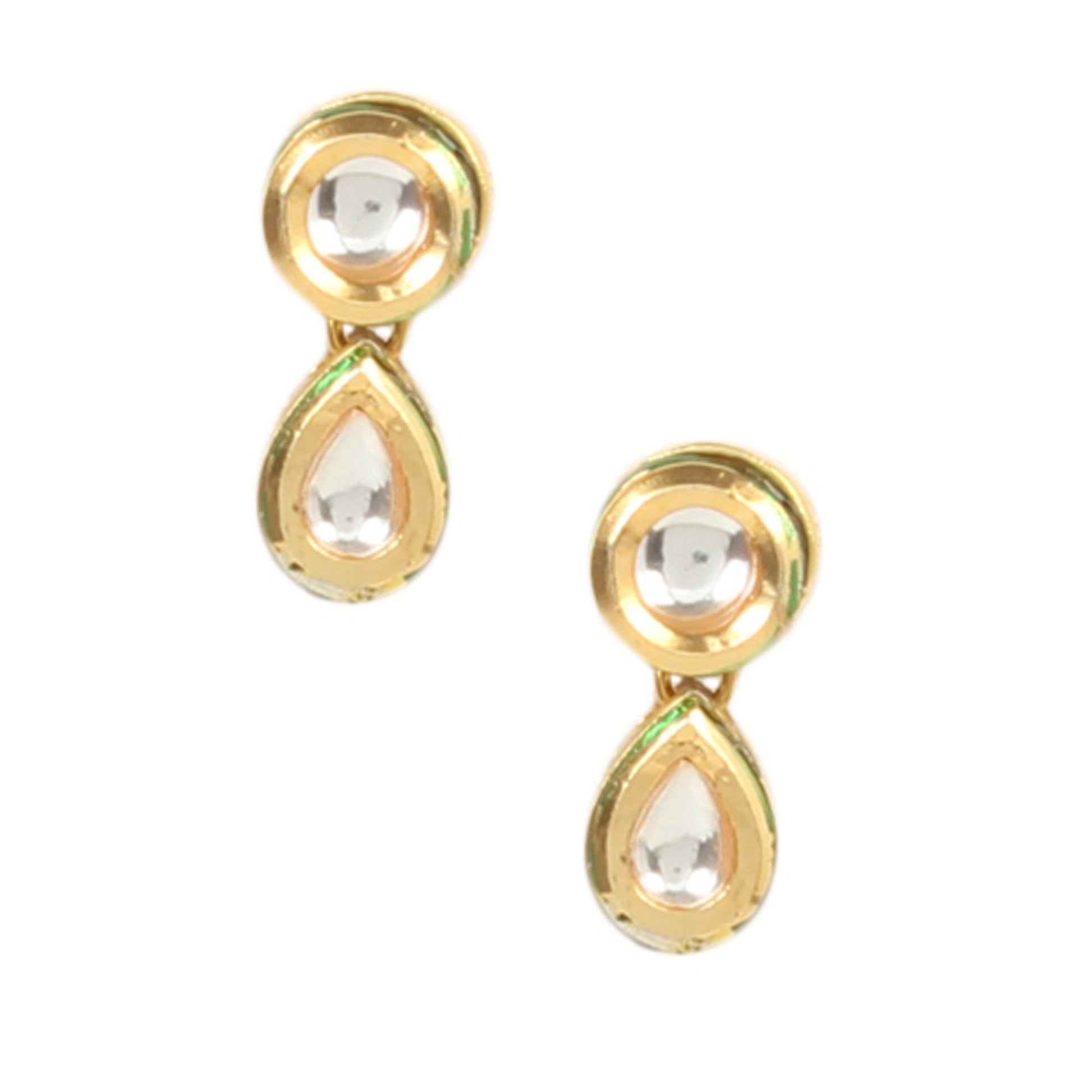 Peryl Women's White Gold Tone Kundan Necklace With Earrings - Grab2buy
