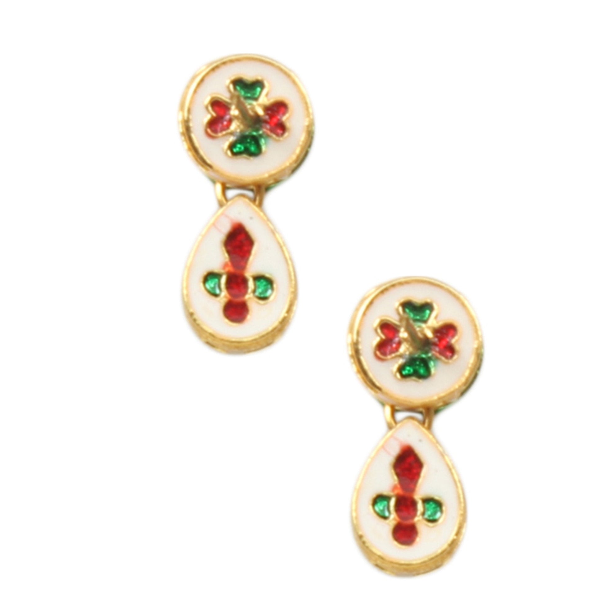 Peryl Women's White Gold Tone Kundan Necklace With Earrings - Grab2buy