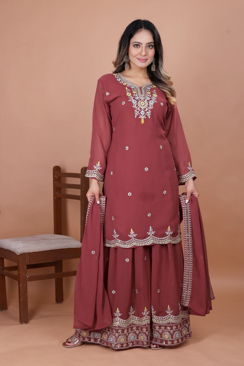 Lehenga Mart Designer Salwar Suit For Women or Girls - Rust