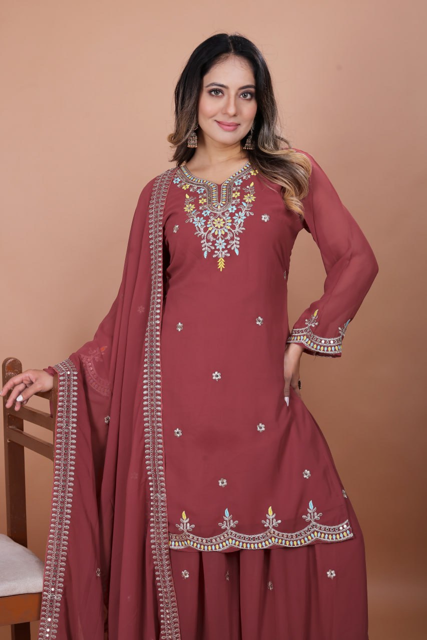 Lehenga Mart Designer Salwar Suit For Women or Girls - Rust