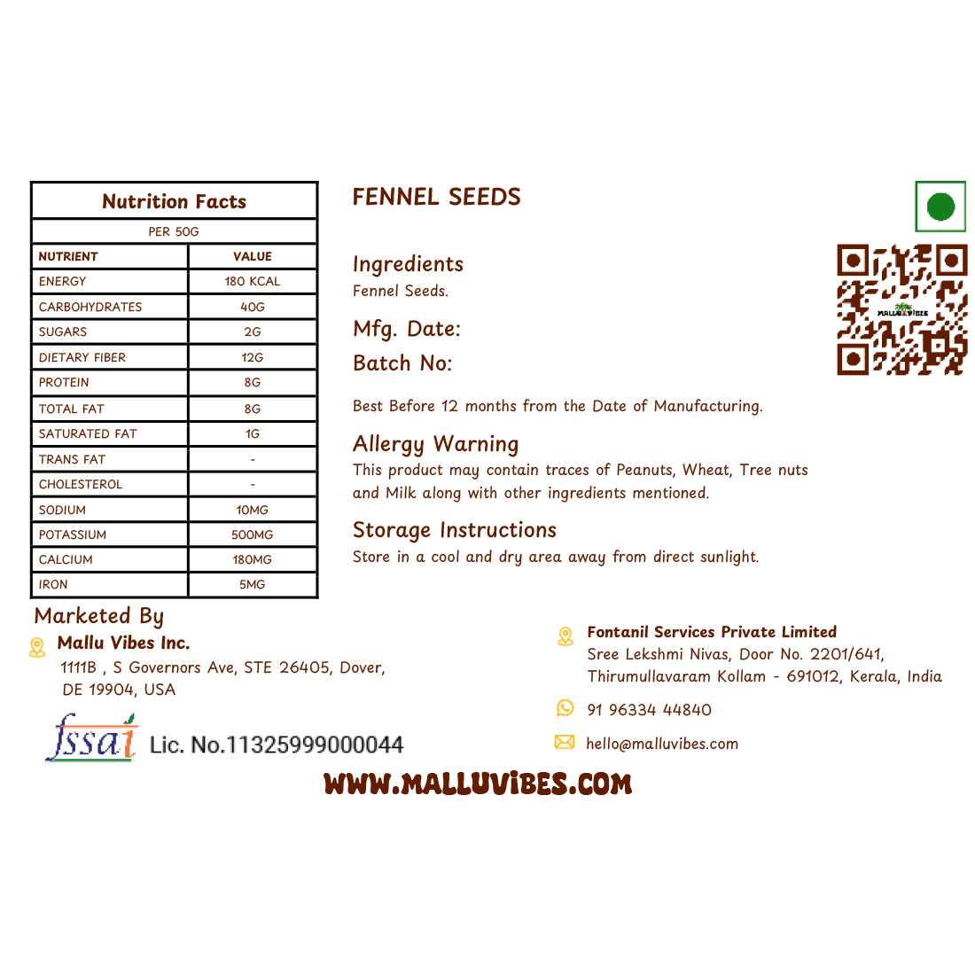 Mallu Vibes Fennel Seeds 