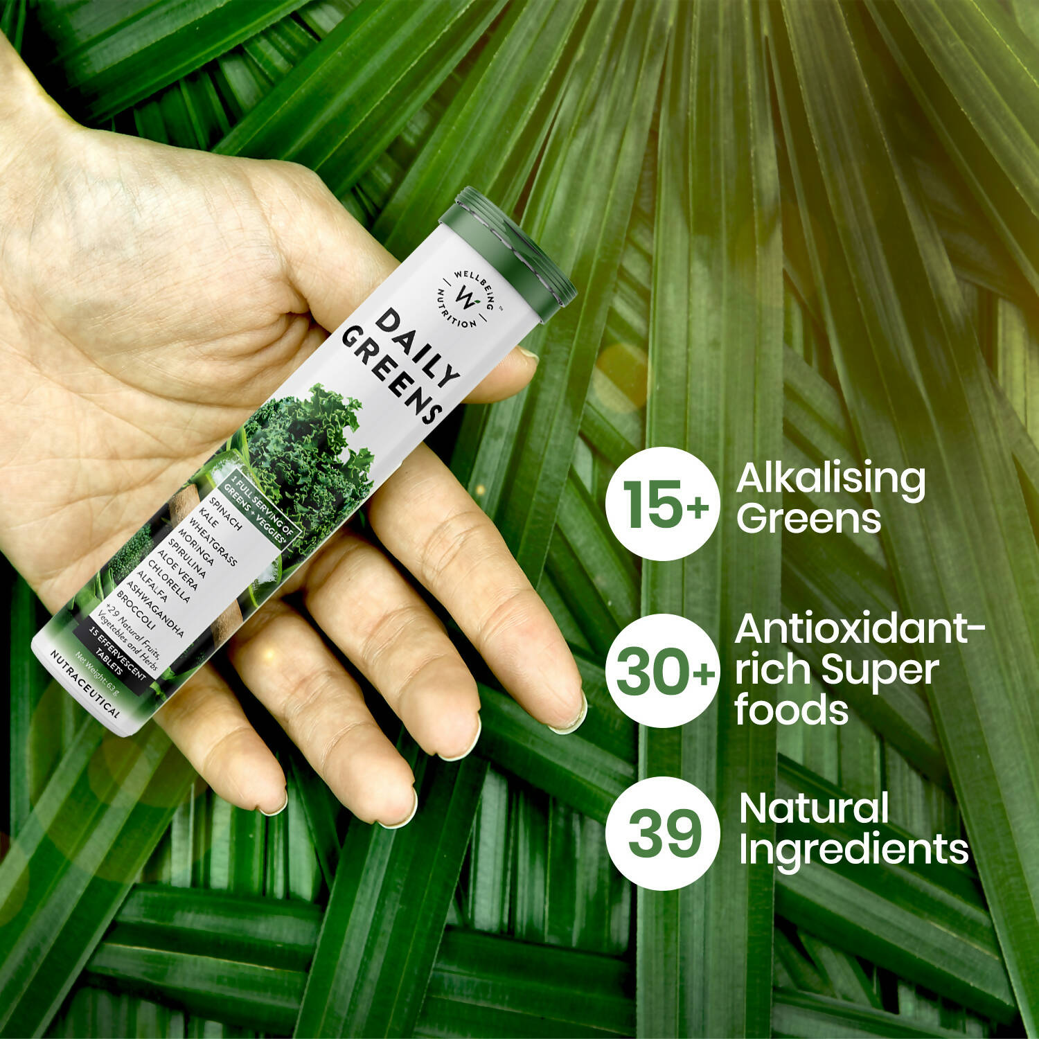 Wellbeing Nutrition Daily Greens Effervescent Tablets 
