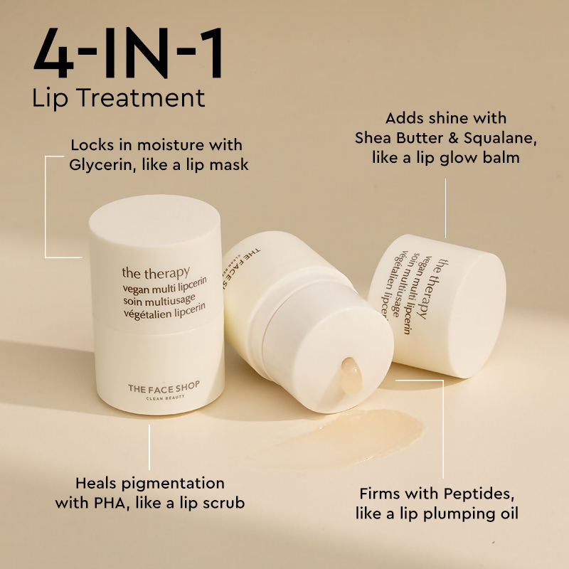 The Face Shop The Therapy Lipcerin, 12HR Moisture Lip Mask, Balm & Scrub  Grab2Buy The Face Shop Grab2Buy