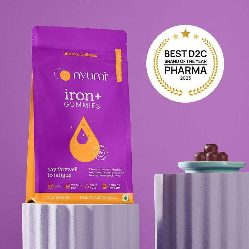 Nyumi IronGummies to Boost Energy & Reduce Fatigue - Zinc, Spinach Extract & Vitamin B12 
