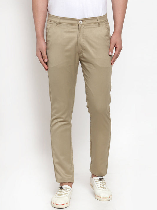 Jainish Men Beige Slim Fit Formal Trousers ( FGP 253Beigexxx ) 