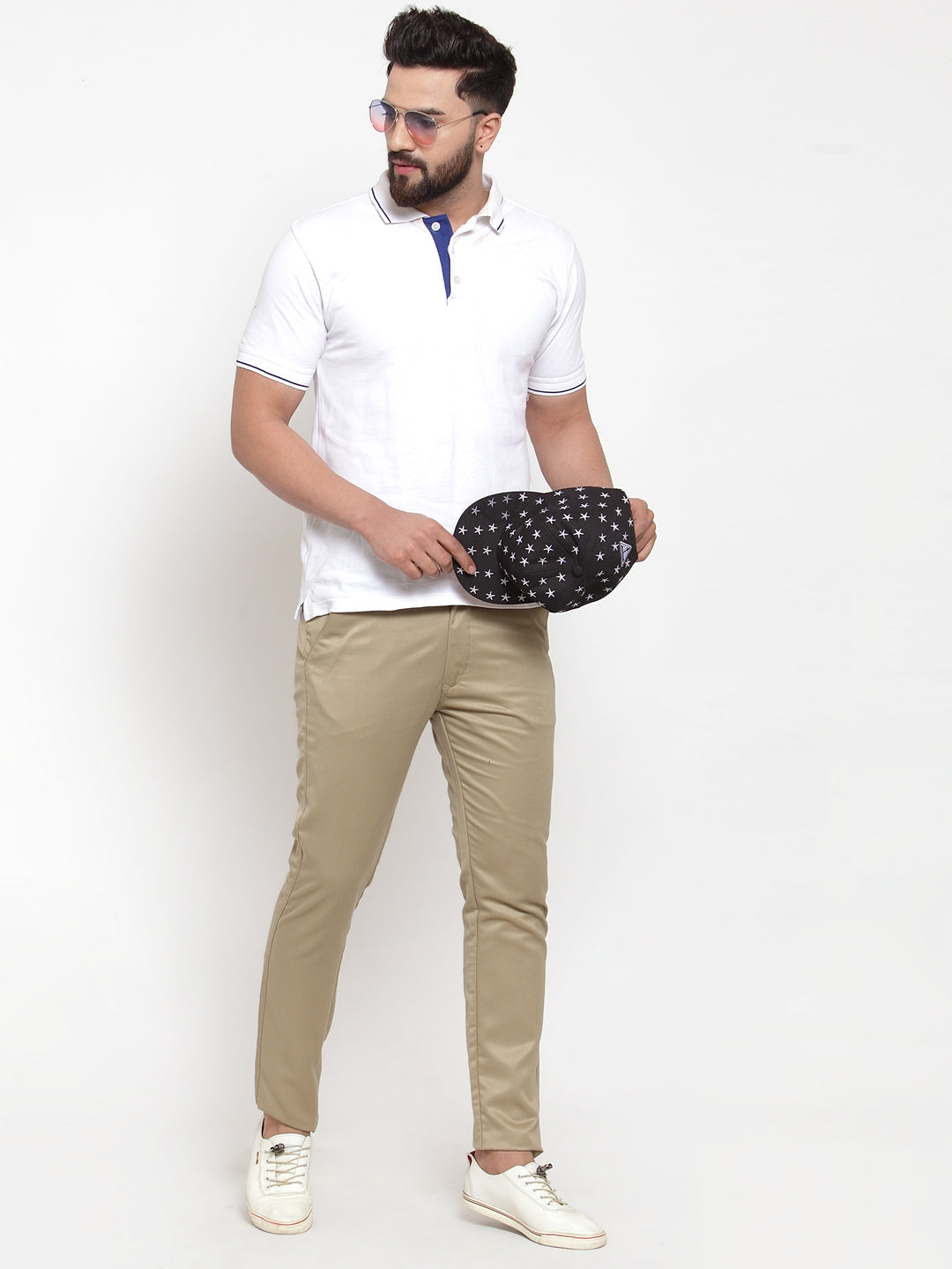 Jainish Men Beige Slim Fit Formal Trousers ( FGP 253Beigexxx ) 