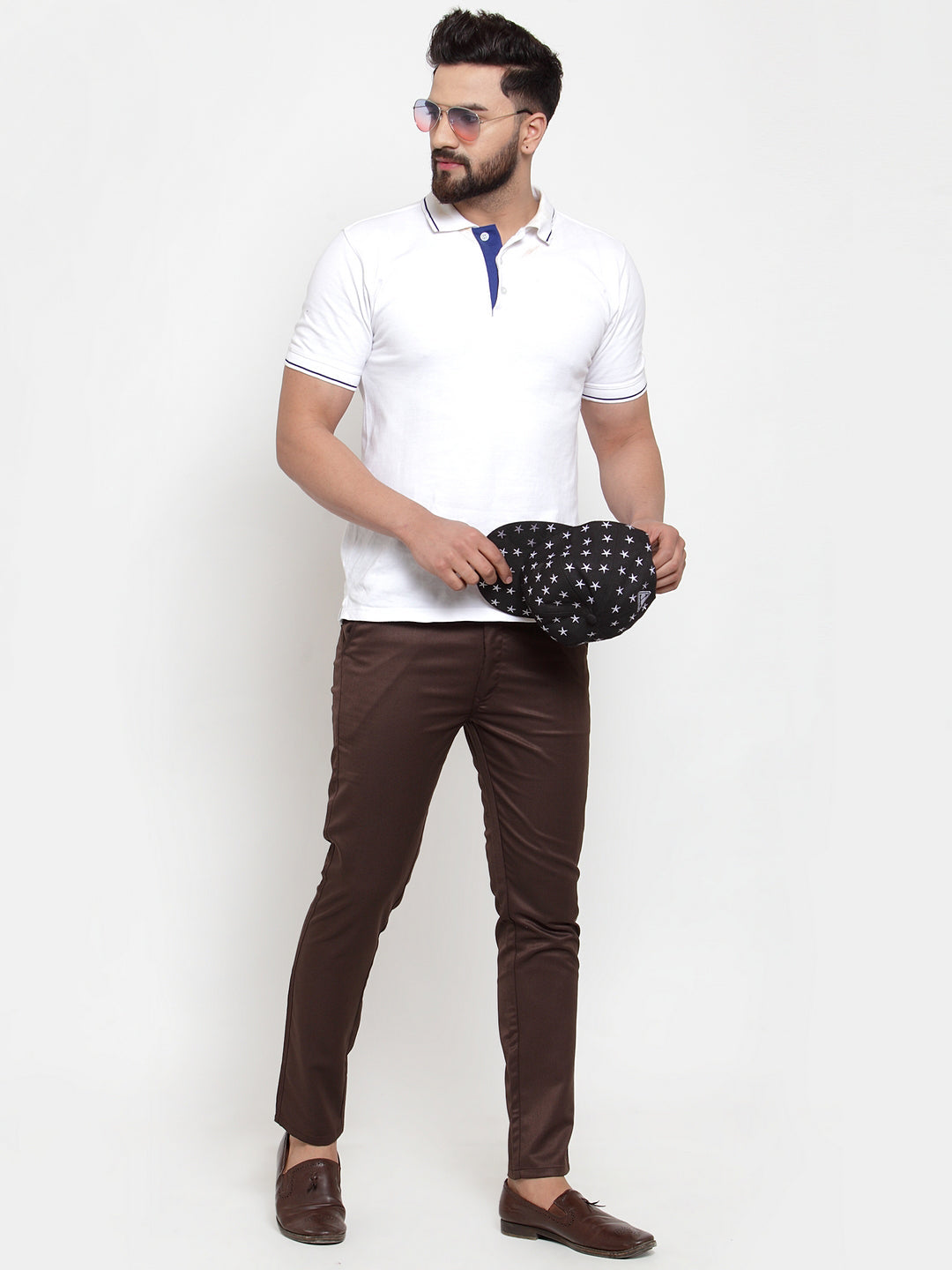 Jainish Men's Brown Solid Formal Trousers ( FGP 253Coffee ) 