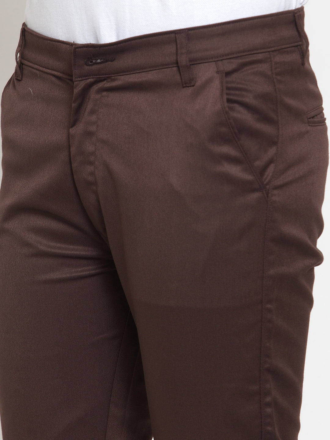 Jainish Men's Brown Solid Formal Trousers ( FGP 253Coffee ) 