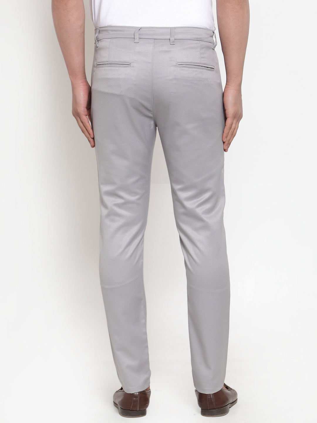 Jainish Men's Grey Solid Formal Trousers ( FGP 253Light-Grey ) 