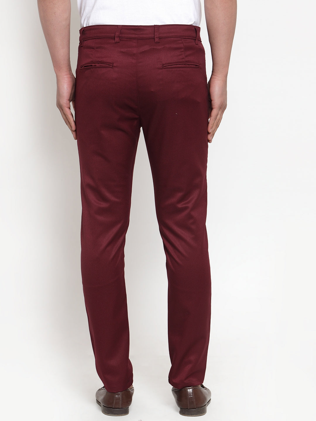Jainish Men's Maroon Solid Formal Trousers ( FGP 253Maroon ) 