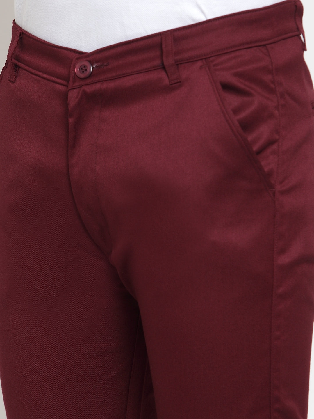 Jainish Men's Maroon Solid Formal Trousers ( FGP 253Maroon ) 