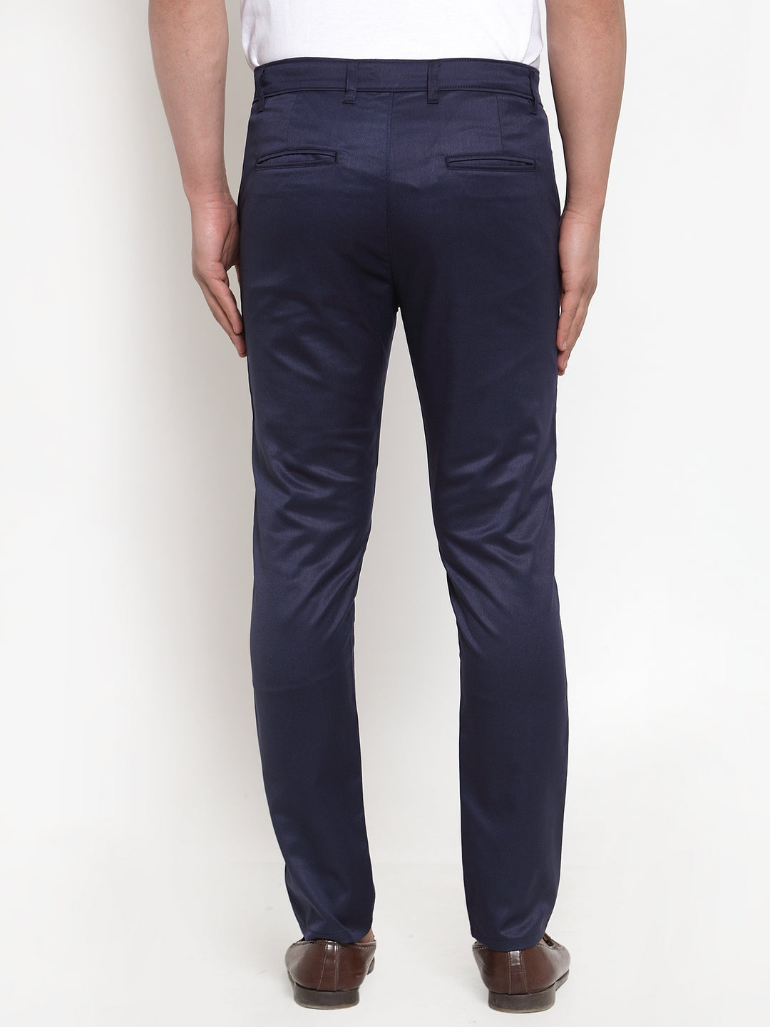 Jainish Men's Navy Solid Formal Trousers ( FGP 253Navy ) 