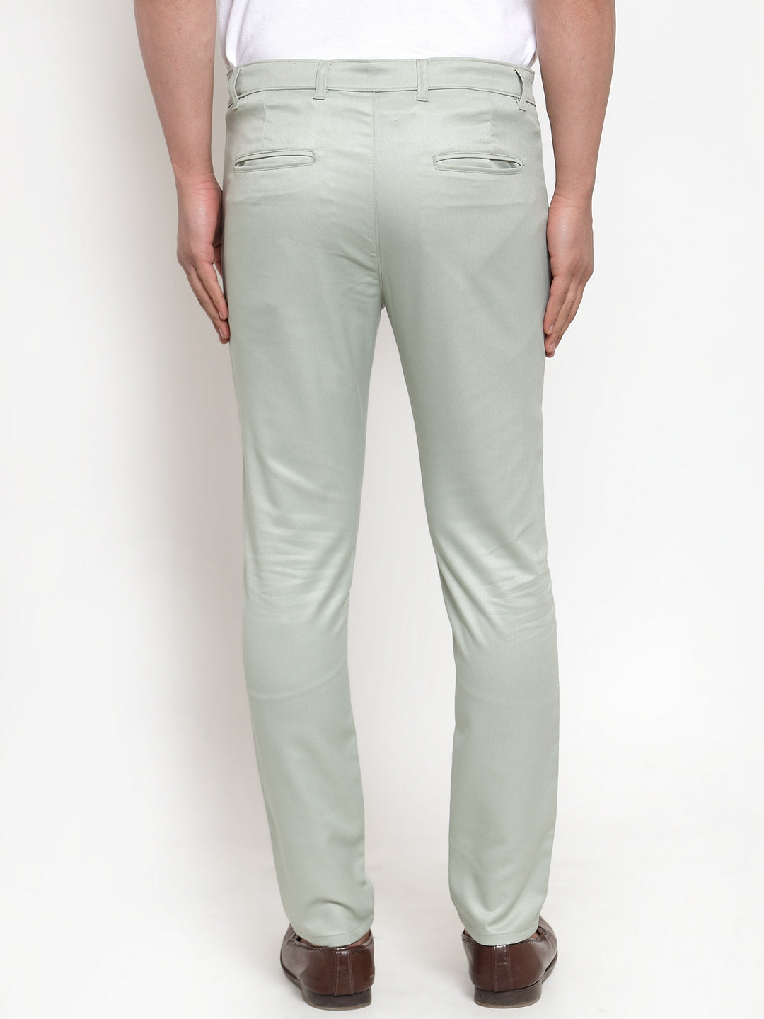 Jainish Men's Green Solid Formal Trousers ( FGP 253Pista ) 