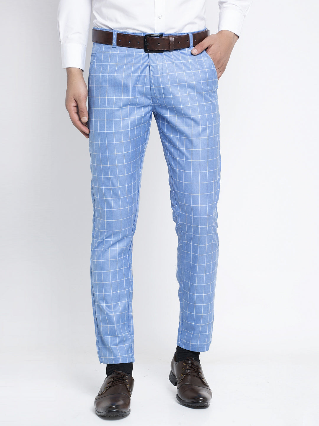 Jainish Men's Blue Formal Trousers ( FGP 260Light-Blue ) 