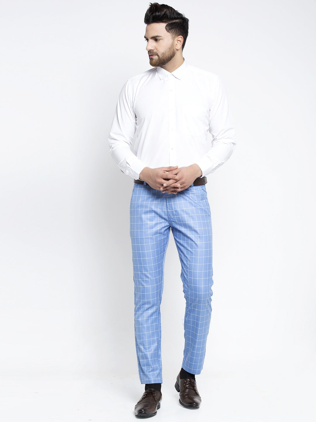 Jainish Men's Blue Formal Trousers ( FGP 260Light-Blue ) 