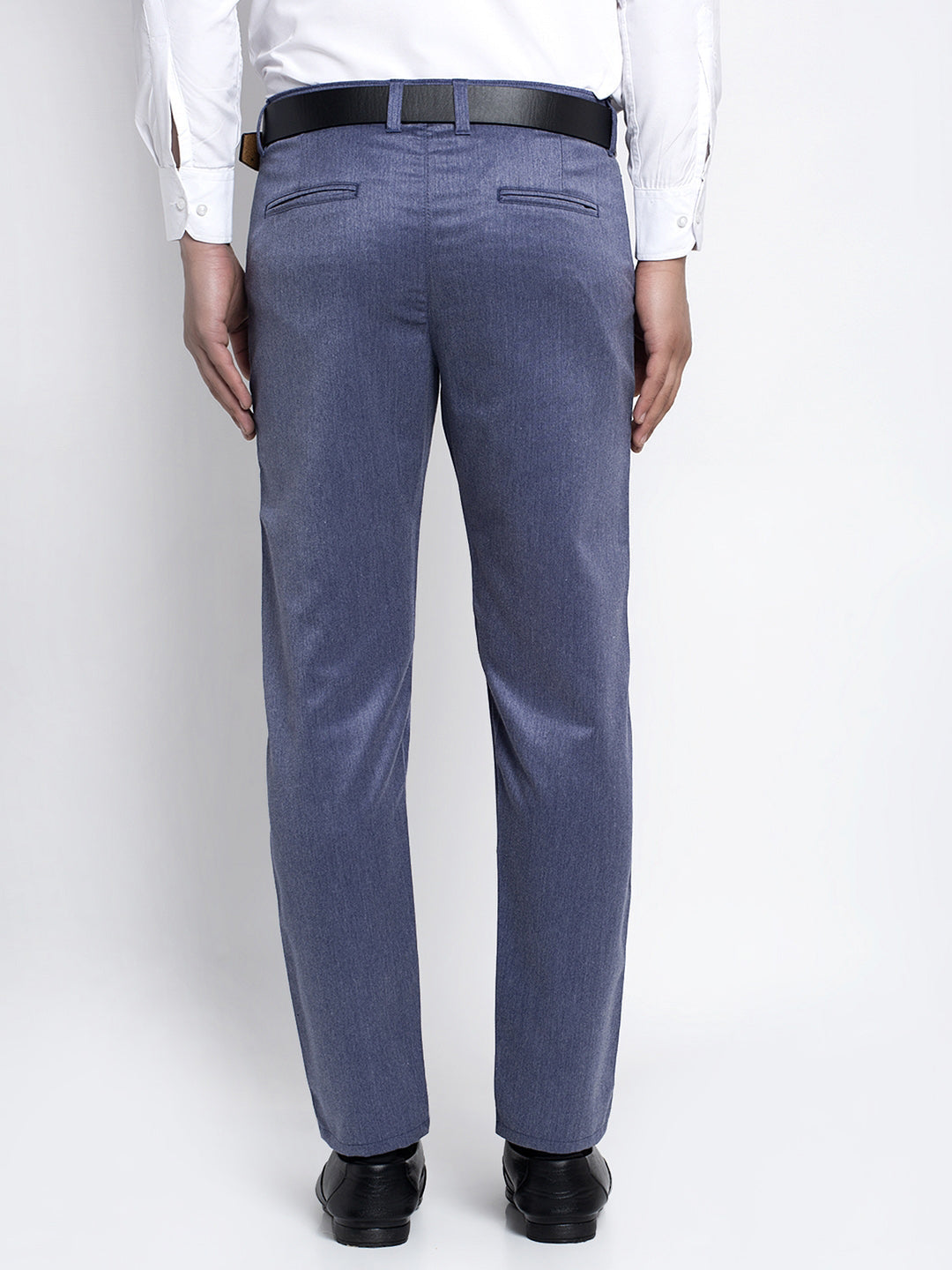 Jainish Men's Blue Cotton Solid Formal Trousers ( FGP 265Navy ) 