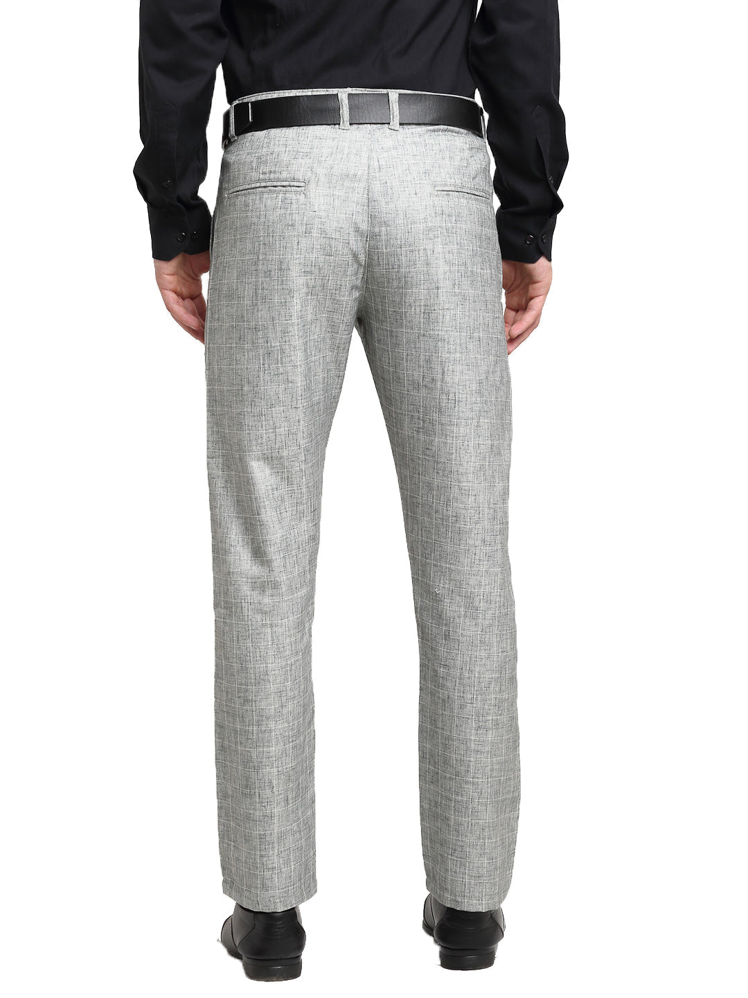 Jainish Men's Grey Cotton Solid Formal Trousers ( FGP 268Grey ) 