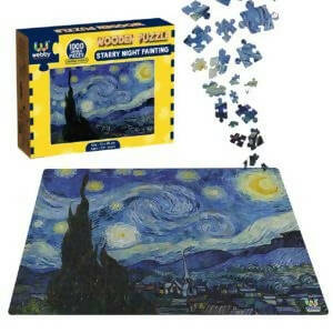 Webby Wooden Starry Night Painting Jigsaw Puzzle-1000 Pcs  Grab2Buy Webby Grab2Buy
