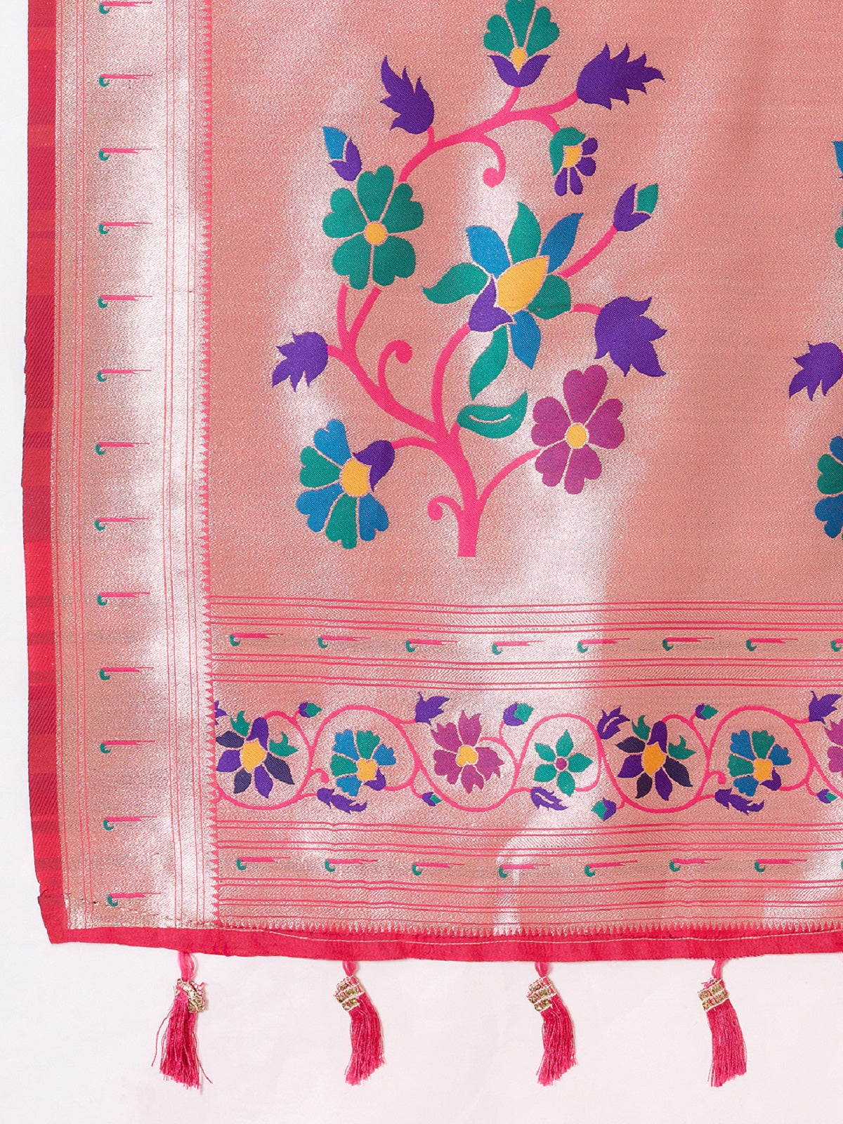 Dwija Fashion Red Wedding Wear Woven Lotus Motif Work Pure Soft Silk Saree With Unstitched Blouse