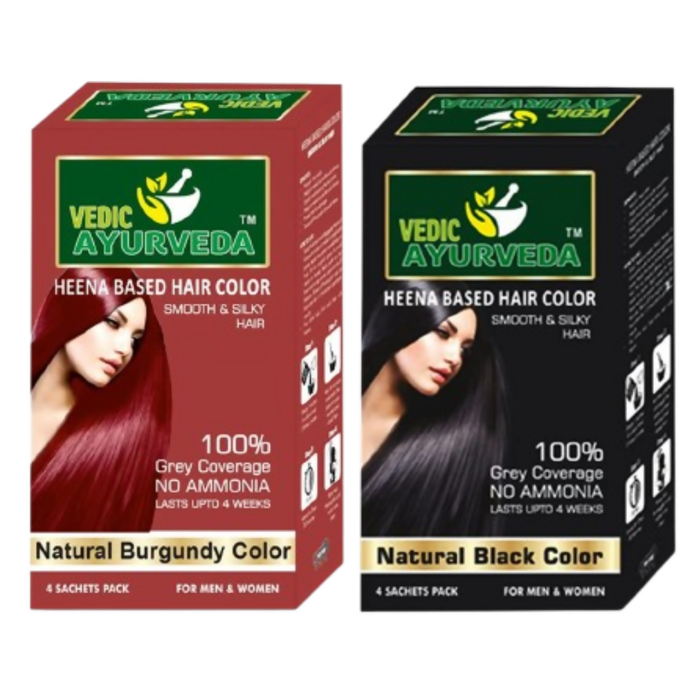 VedicAyurvedas No Ammonia Burgundy & No Ammonia Black Hair Color  Grab2Buy VedicAyurveda Grab2Buy