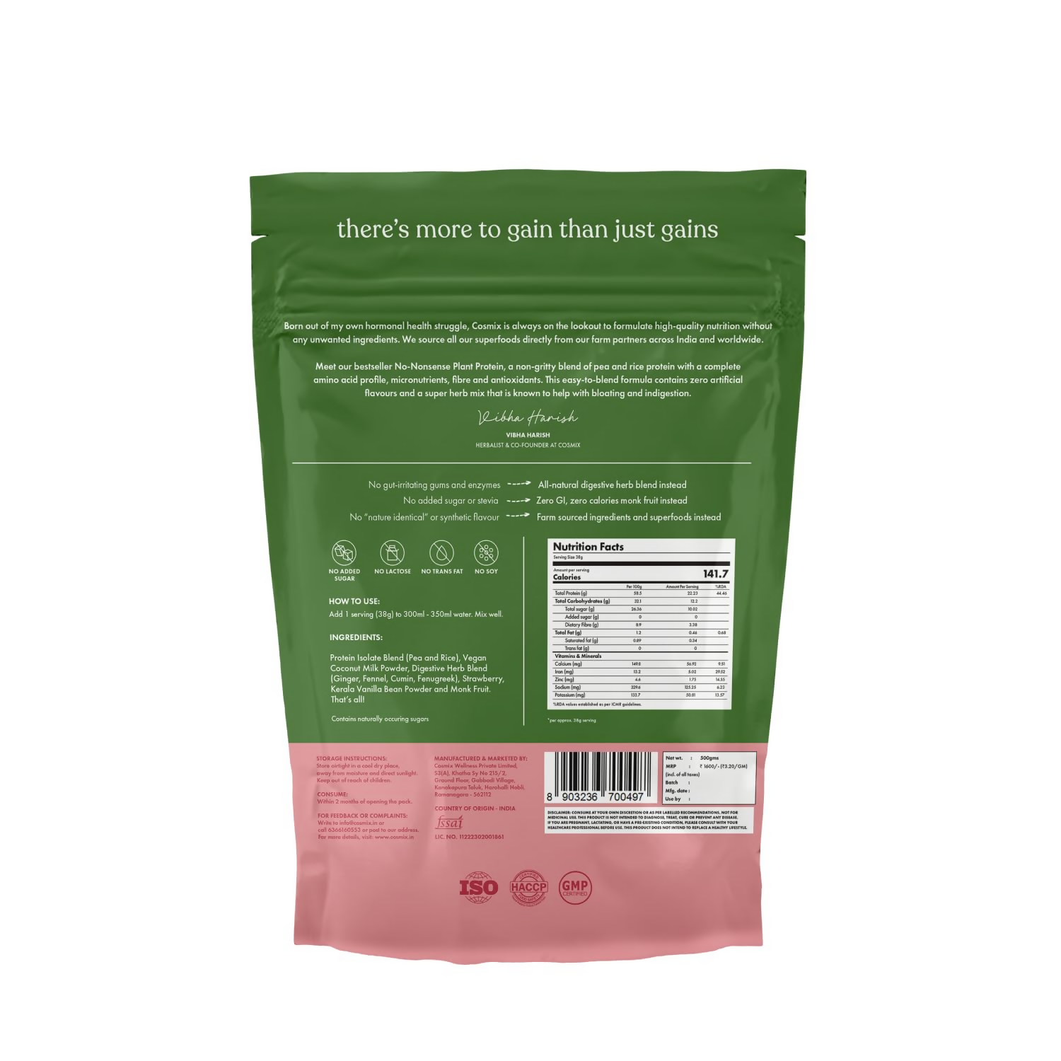 Cosmix No-Nonsense Plant Protein 23 (Mahabaleshwar Strawberry)