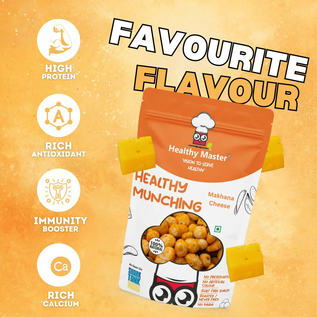 Healthy Master Crispy Makhana – Cheese Flavour Roasted Fox Nuts Snack 