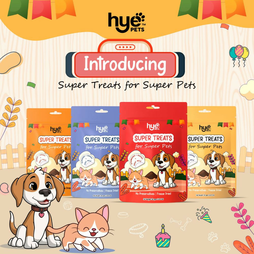 Hye Pets Super Treats For Super Pets – Freeze Dried Treats Made With Goat Milk, Carrot & Banana 
