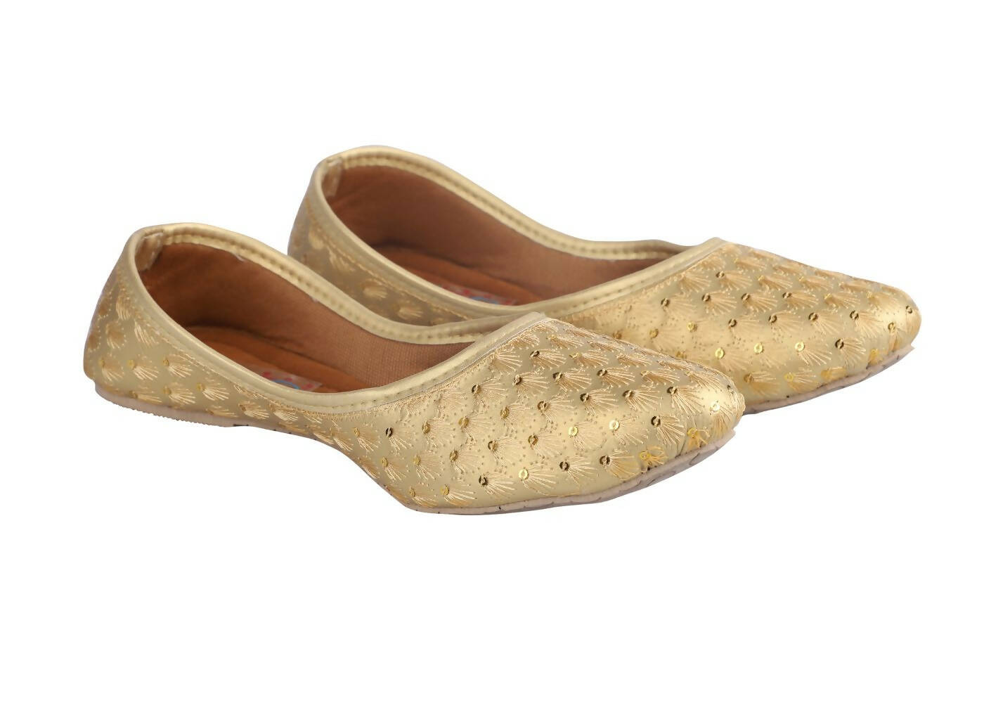 Tiny Bugs Girls Sequin Detailing Ethnic Juttis - Gold  Grab2Buy Tiny Bugs Grab2Buy