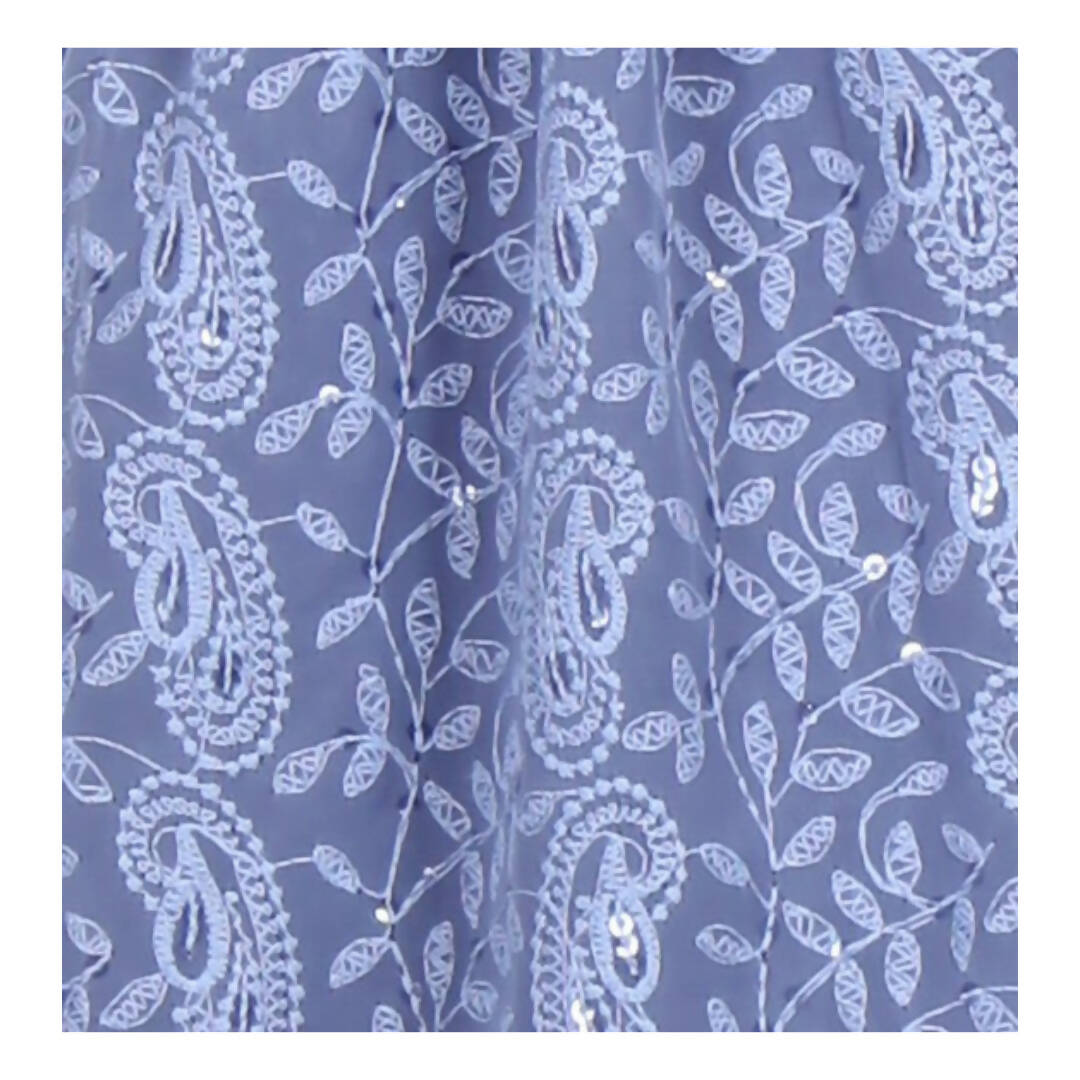 Akarshan viscose Lukhnowi Chikankari Anarkali kurta with Leggings - Grey 